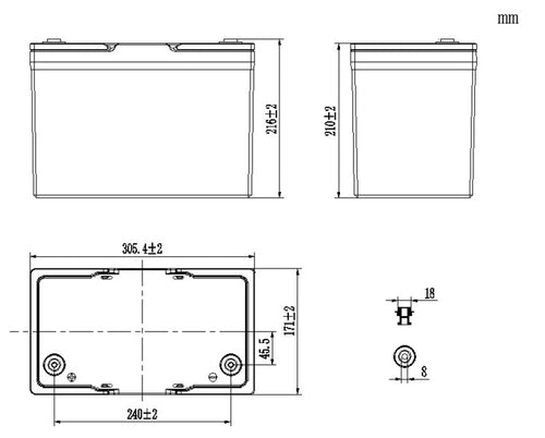 Batteria LiFePO4 Li100 81451