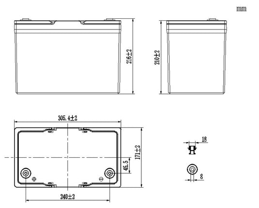 Batteria LiFePO4 Li100 81451