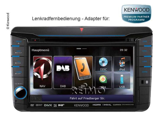 Sistema di navigazione Womo: Telecomando al volante VW T5 Adattatore VW T5 Kenwood 81565