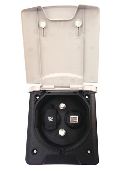 Presa universale per tende da sole 12V/20A, 2xTV-Sat, 2xUSB 5V 820381