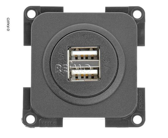 Doppia presa di ricarica USB, grigio ardesia, sciolto 820762L