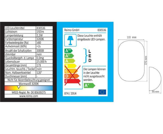 Luce veranda a LED 12V 12SMD 12SMD LED, 192 Lumen, 2,2W 830536
