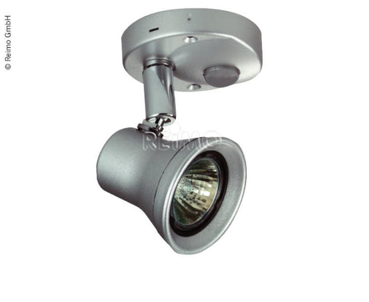 Faretto alogeno da esterno 12V/10W, colore argento opaco 83089