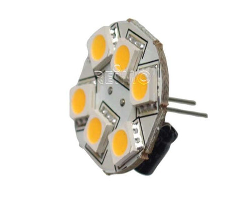 Lampadina G4 LED, 1,2W, 10-30V, 6 SMD bianco caldo, dimmerabile 830907
