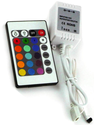 Unità di controllo RGB con telecomando e adattatore 12V per striscia luminosa RG 831009