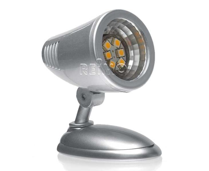 Load image into Gallery viewer, Faretto a LED, 6 LED&#39;s silver plastic, con interruttore 0,6Watt 83109
