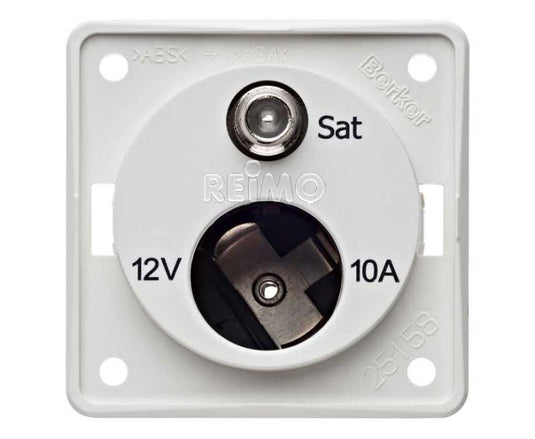 Presa SAT con presa 12V, bianco polare, sciolto 831601L