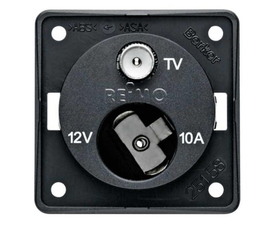 Presa per antenna TV con presa 12V, antracite sciolto 83161L