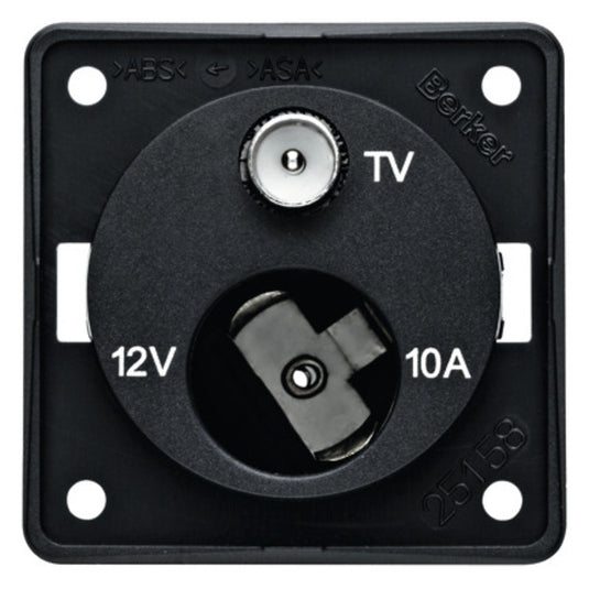 Presa per antenna TV con presa 12V, antracite 83161