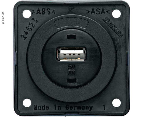 Presa USB integrata, nero opaco, 12V, 3A Corrente di uscita 831636