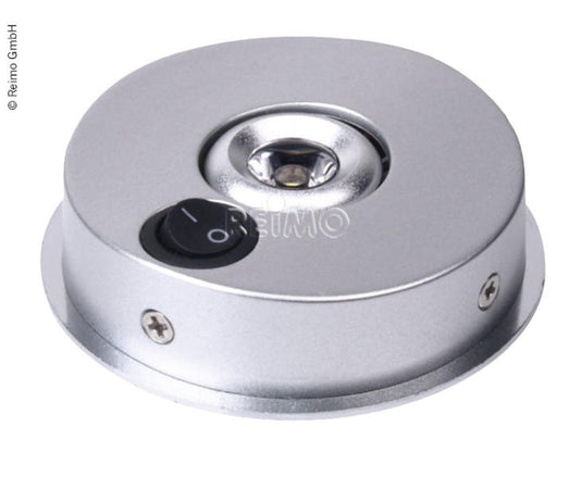 Luce di lettura a LED 12V Mini con interruttore argento, 1W, 80lm 1SMD, Ø75mm 83530