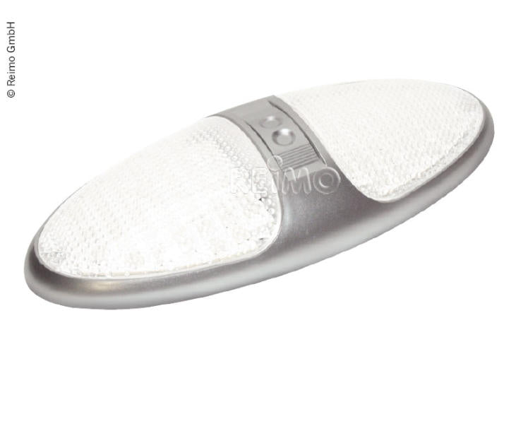 Load image into Gallery viewer, Faretto LED Ovalis Twin con interruttore, 12V 2x24LED, grigio argento 83543

