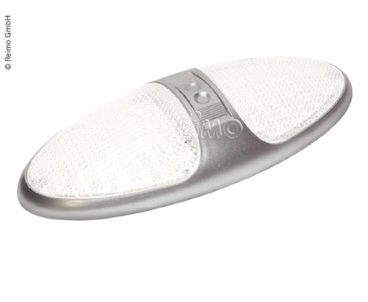 Faretto LED Ovalis Twin con interruttore, 12V 2x24LED, grigio argento 83543