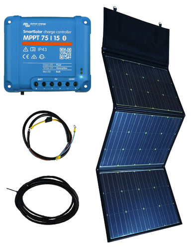 Modulo solare singolo 180W, set pieghevole con caricabatterie Victron MPPT 840211