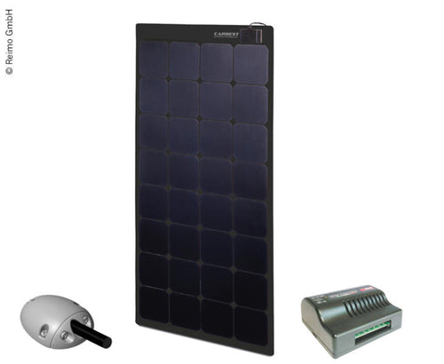 Kit fotovoltaico con modulo ad alta prestazione Carbest nero, 12V / 100W 85282