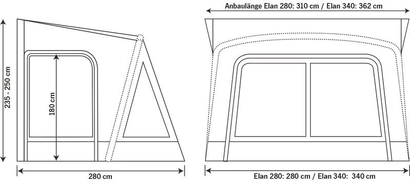 Carica immagine in Galleria Viewer, Tenda da sole per roulotte ELAN 280 900001
