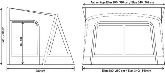 Tenda da sole per roulotte ELAN 280 900001