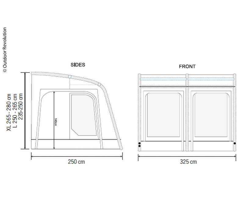 Carica immagine in Galleria Viewer, Tenda parziale gonfiabile per caravan E-Sport Air 325 L 900083
