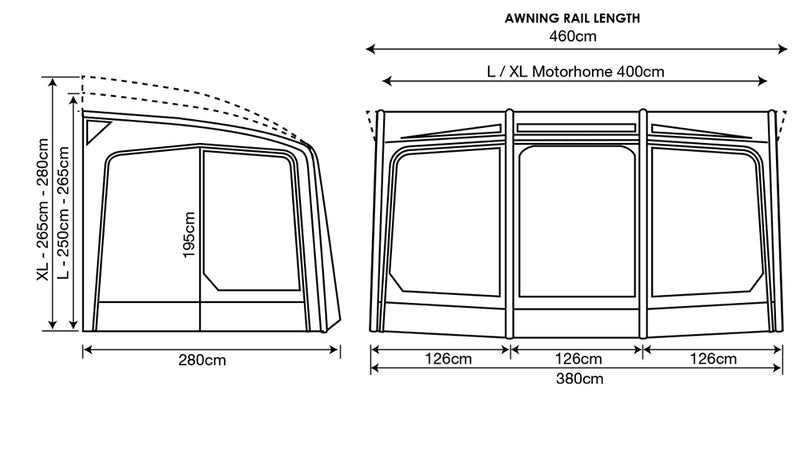 Carica immagine in Galleria Viewer, Tenda da sole per camper Eclipse Pro 380 L 900088
