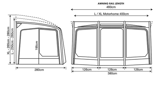 Tenda da sole per camper Eclipse Pro 380 L 900088