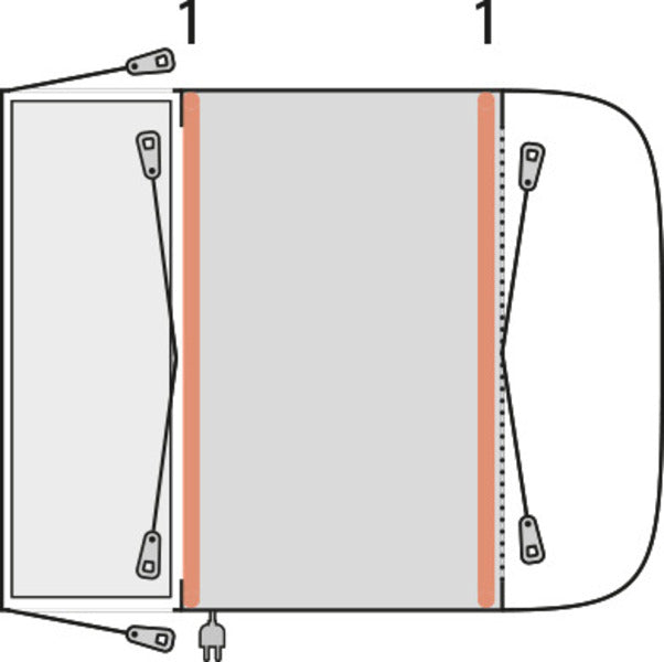 Carica immagine in Galleria Viewer, Tenda da sole per autobus Newburg 160 AIR - Tenda gonfiabile autoportante 9000948
