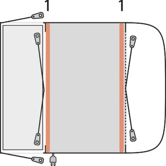 Tenda da sole per autobus Newburg 160 AIR - Tenda gonfiabile autoportante 9000948