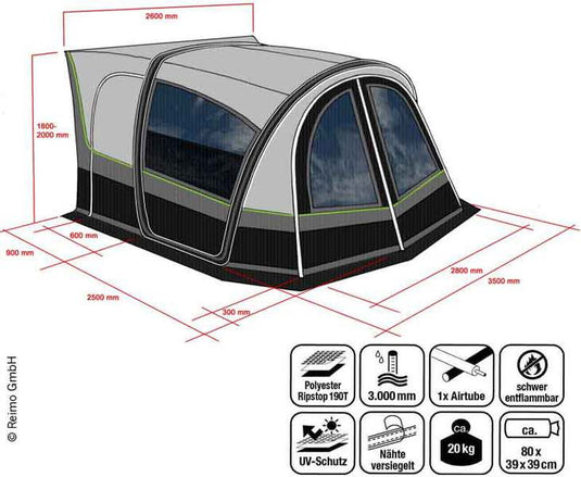 Tenda da sole per autobus TOUR VAN AIR 1, per furgoni (VW T6) 900179