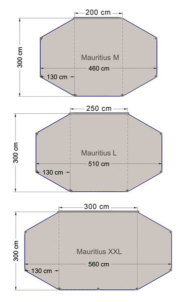 Tettoia parasole Mauritius L 5,1x3m, 2 pali di montaggio 900573