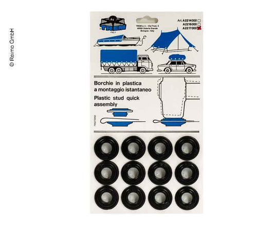 Occhielli in plastica 15 mm, 12 pezzi 90212