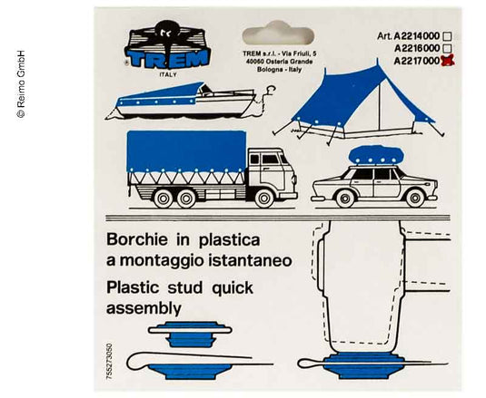 Occhielli in plastica 15 mm, 12 pezzi 90212