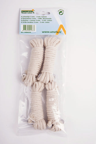 Linea di tensione bianca, lunga 3m, Ø 3mm. 4 pezzi 90344