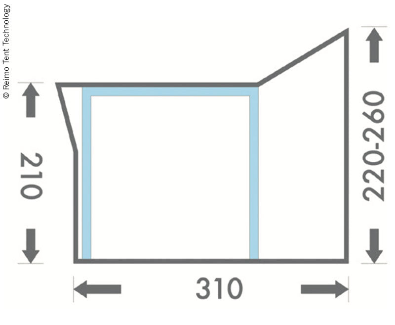 Load image into Gallery viewer, Blocco al veicolo per la tenda da sole Orion 300, altezza di fissaggio 220-240 cm 903728
