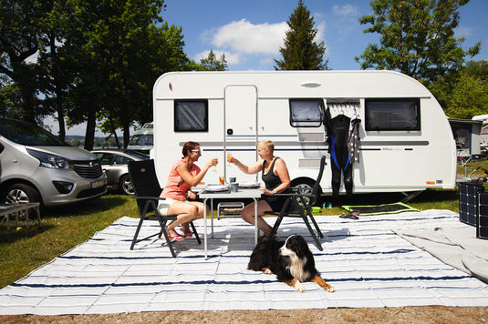 tappeto tenda 2,5x3m, blu-grigio-bianco 90416