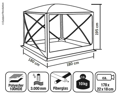 Pavillion Cayman Screenhouse 4 180x180x195cm 905591