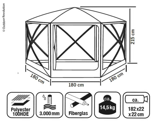 Padiglione Cayman Screenhouse 6 360x360x215cm 905592