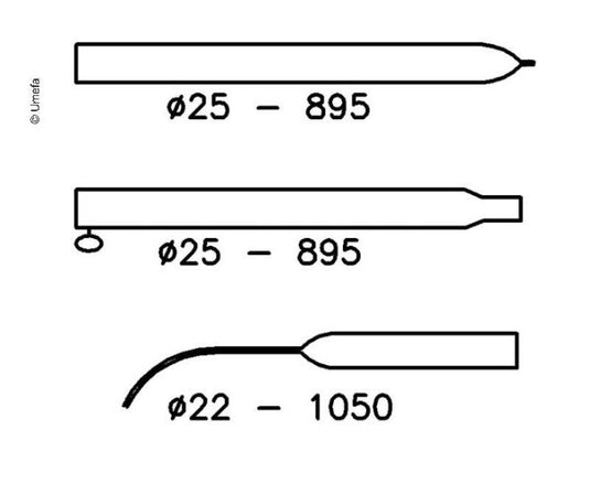 Tenditore piegato 210-275cm Alu Ø25mm 3 parti 90608