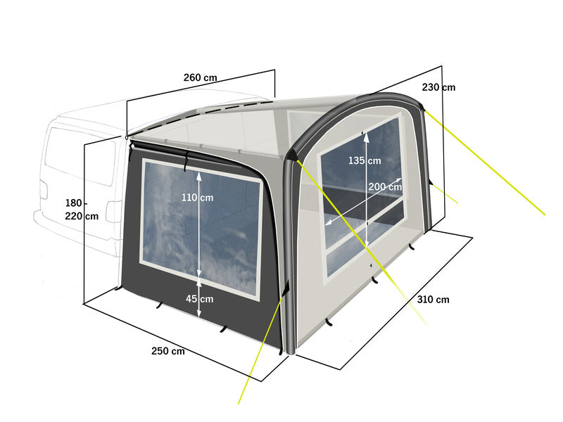 Carica immagine in Galleria Viewer, Tenda da sole Antigua Air per VW bus e camper 90688
