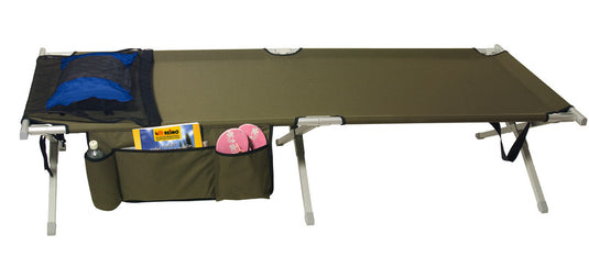 Letto da campo Euphrat telaio alluminio, copertura verde, 200x75x43 cm 910440