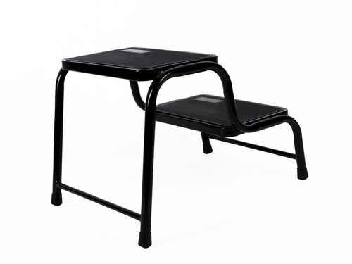 Doppeltrittstufe Stahl,Schwarz pulverbesch. Höhe 38cm, 150kg belastbar 912050