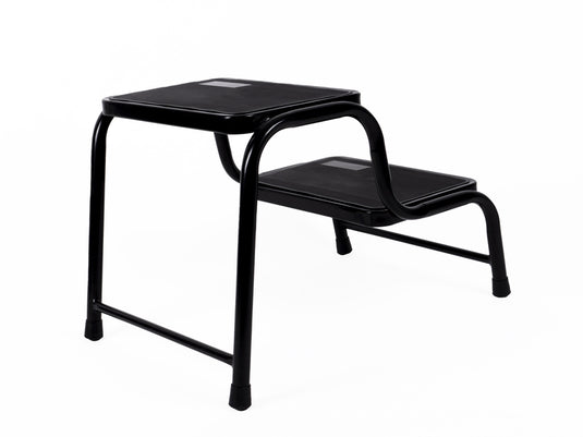 Doppeltrittstufe Stahl,Schwarz pulverbesch. Höhe 38cm, 150kg belastbar 912050