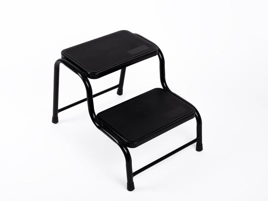 Doppeltrittstufe Stahl,Schwarz pulverbesch. Höhe 38cm, 150kg belastbar 912050