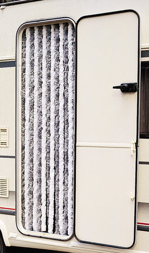 Tenda in velcro 100x200cm grigio/bianco per tende da sole o porte balcone 91243