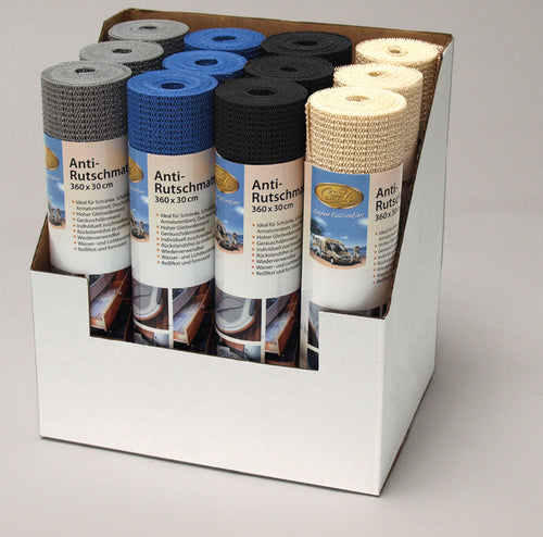 set tappetini antiscivolo 30x360cm, 12 pezzi in cartone, 4 colori, lavabile 912458
