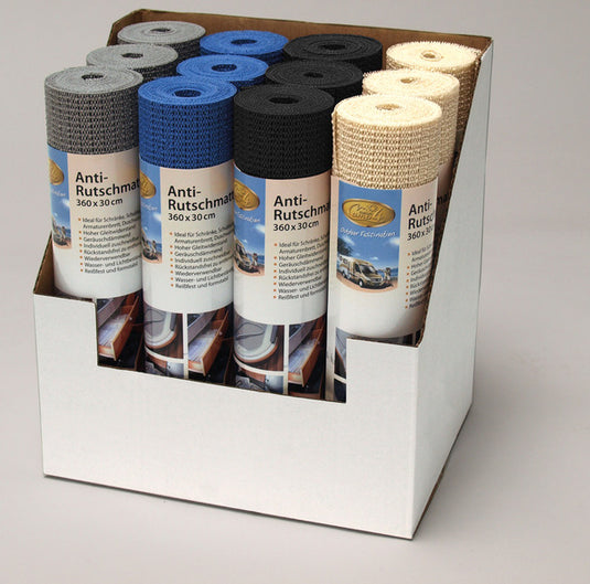 set tappetini antiscivolo 30x360cm, 12 pezzi in cartone, 4 colori, lavabile 912458