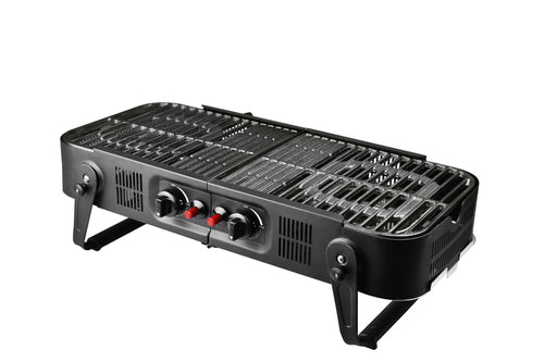 2-flammiger Gasgrill, mit 3,3 kW - klappbar, Piezozündung 914009