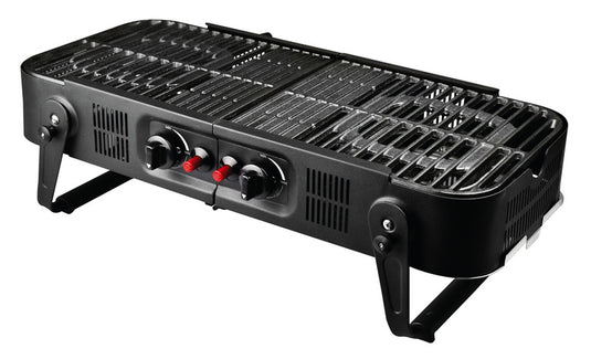 2-flammiger Gasgrill, mit 3,3 kW - klappbar, Piezozündung 914009