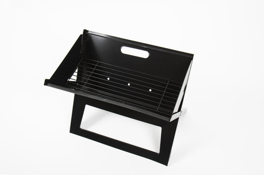 Holzkohlegrill faltbar,schwarz Edelstahl, Grillfläche 42x27 cm 916892