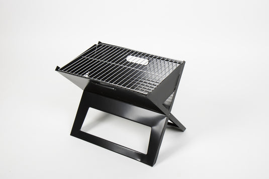 Holzkohlegrill faltbar,schwarz Edelstahl, Grillfläche 42x27 cm 916892