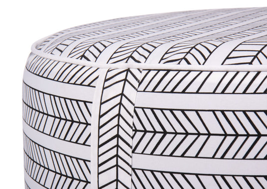 Pouf ETHNO - gonfiabile bianco / nero 920426