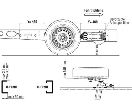 Kit aggiuntivo per kit standard AL-KO Montaggio dal basso Codice 920921 920922